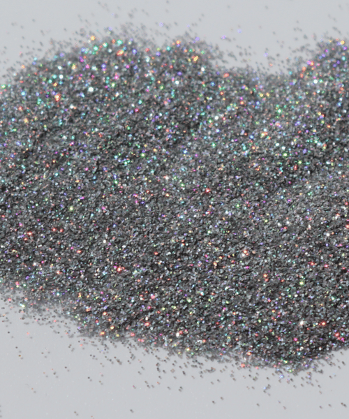 macro des pailettes pixie dust de couleur argentée
