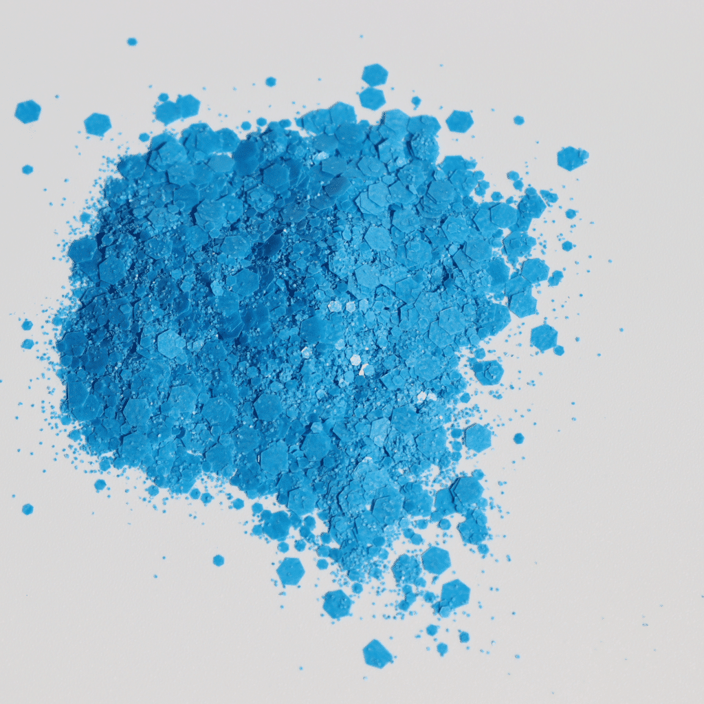 macro flat shimmer blue
