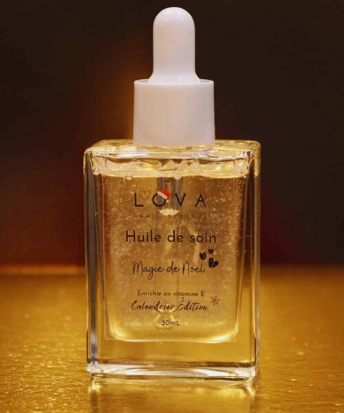 huile de soin pailletée